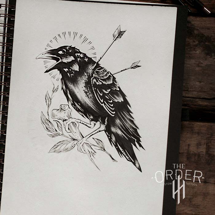 Crow With Arrows Sketch