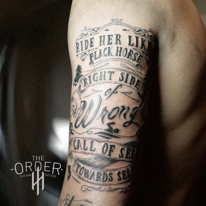 Ride her like a black horse Tattoo - The Order Custom Tattoos