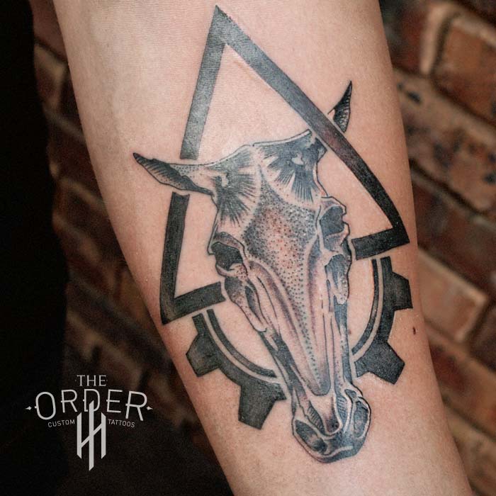 Horse Gear Triangle Tattoo