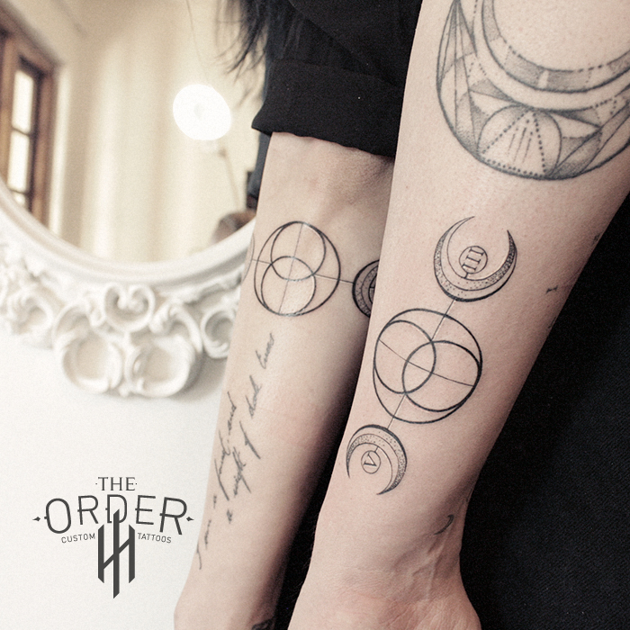 Geometric Moons Tattoo - The Order - The Order Custom Tattoos