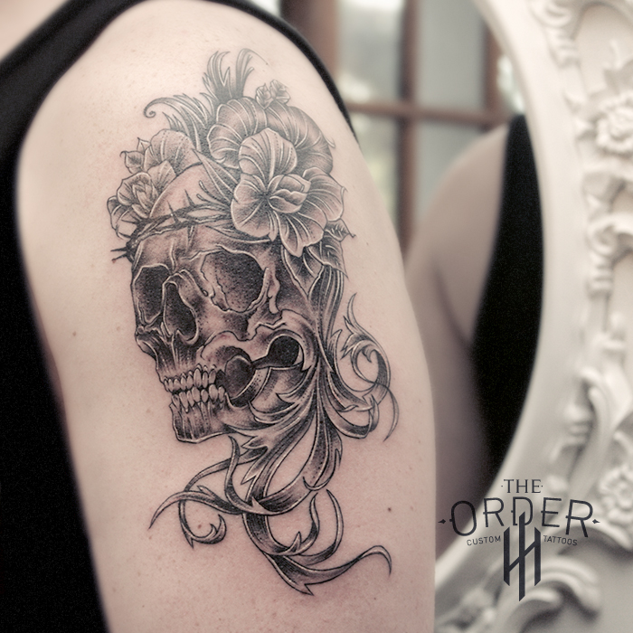 Skull Rose And Filigree Tattoo – The Order