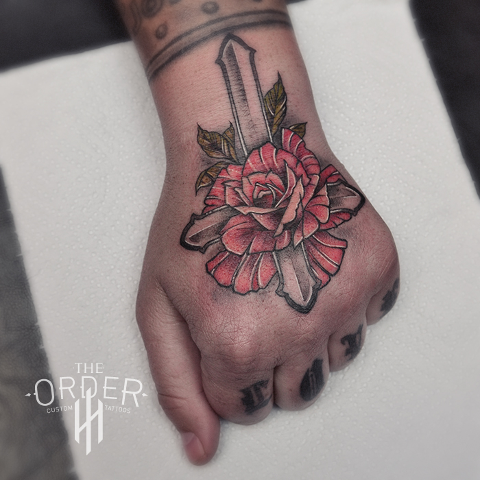 Neo Traditional Rose And Cross Tattoo – The ORDER