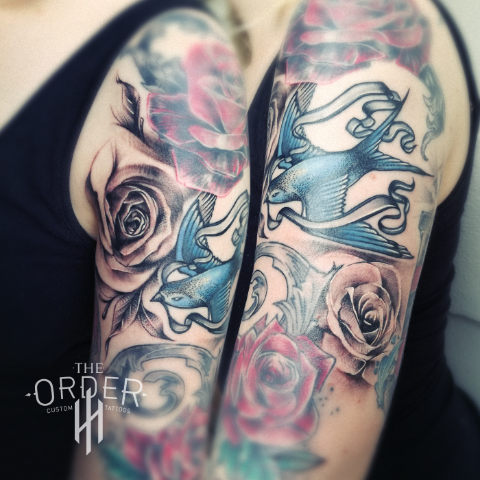 Black And Gray Roses Tattoo – The Order Custom Tattoos