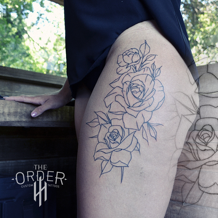 Line Work Rose Tattoo – The Order Custom Tattoos