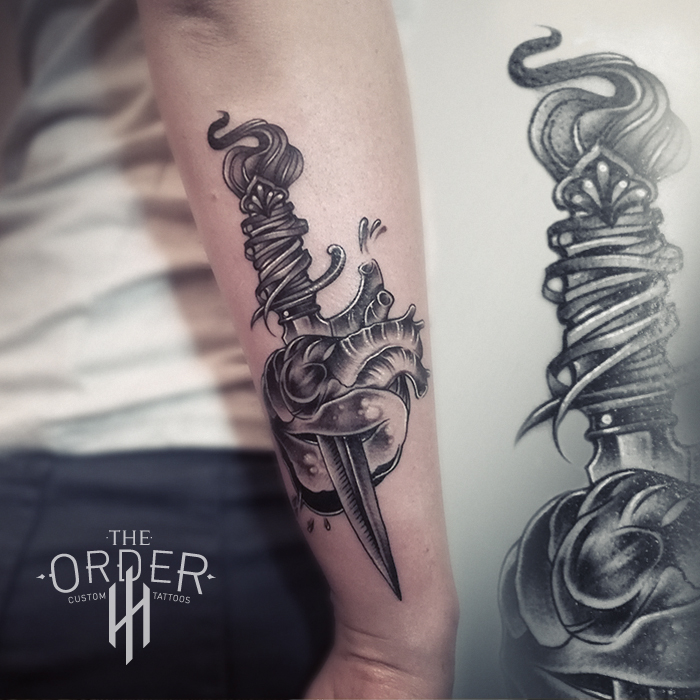Dagger And Heart Tattoo – The Order Custom Tattoos