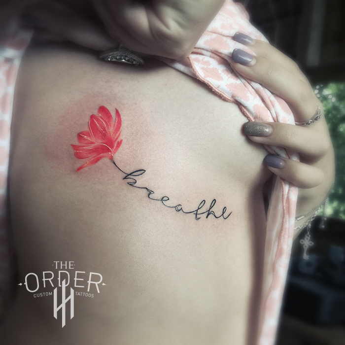 Colour Flower Tattoo Breathe – The Order Custom Tattoos