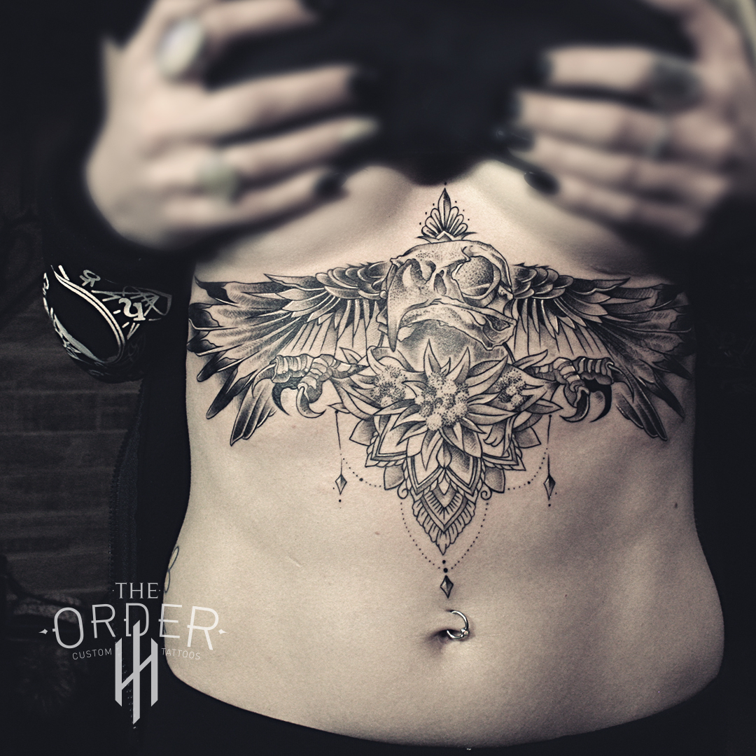 Sternum Under Boob Tattoo – The Order Custom Tattoos