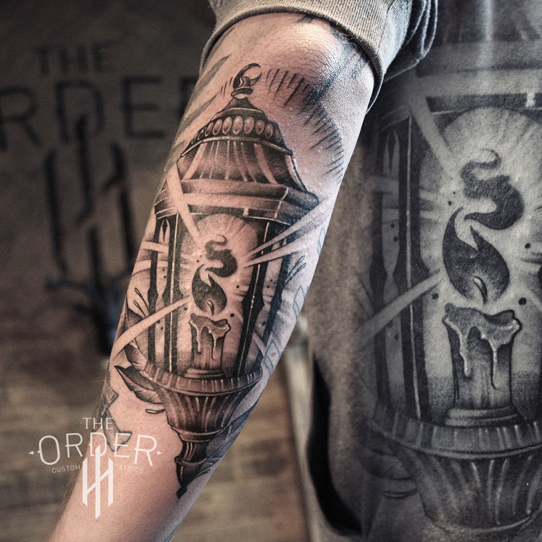 Lamp And Candle Tattoo – The Order Custom Tattoos
