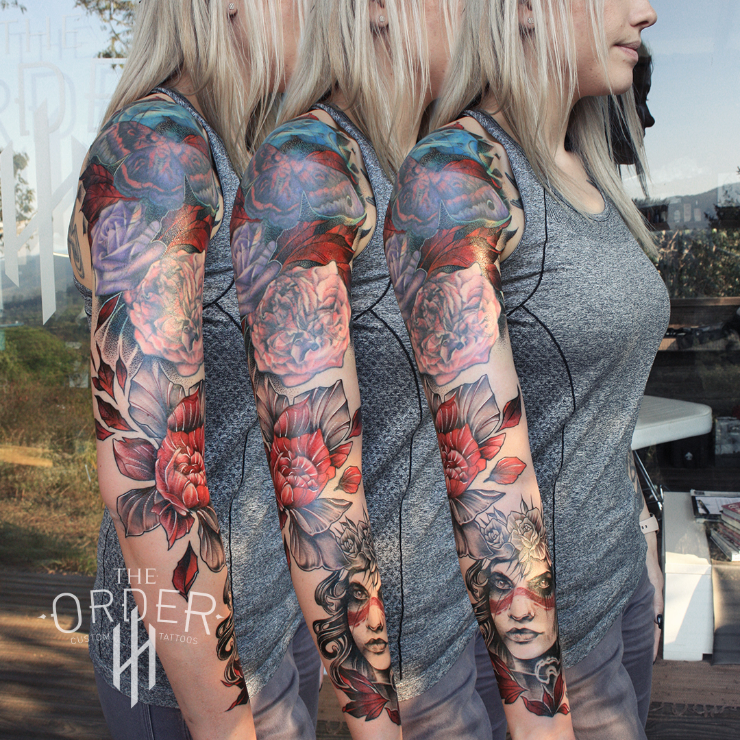 Neo Traditional Sleeve Tattoo Woman- The Order Custom Tattoos