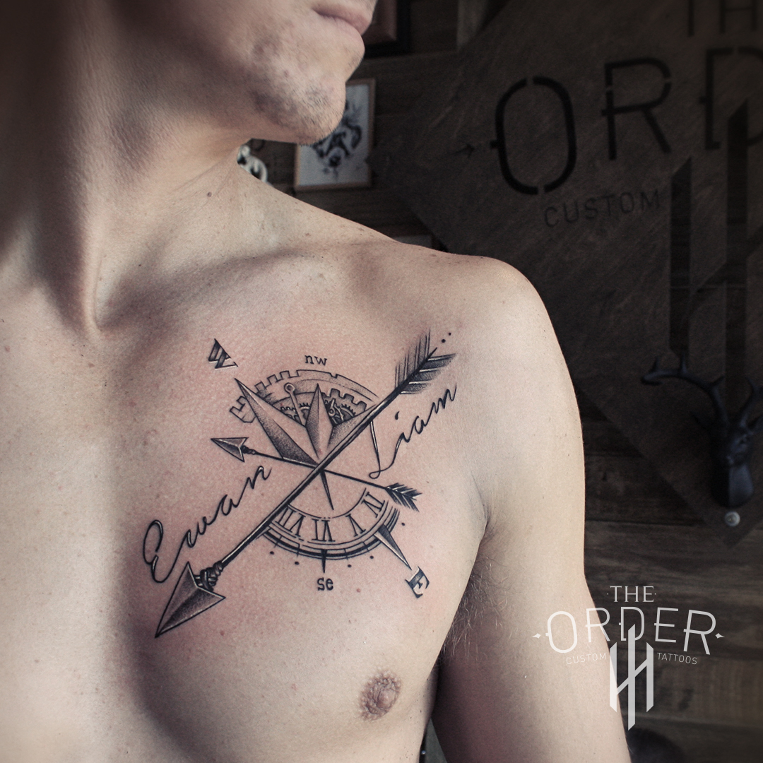Compass And Arrow Tattoo – The Order Custom Tattoos