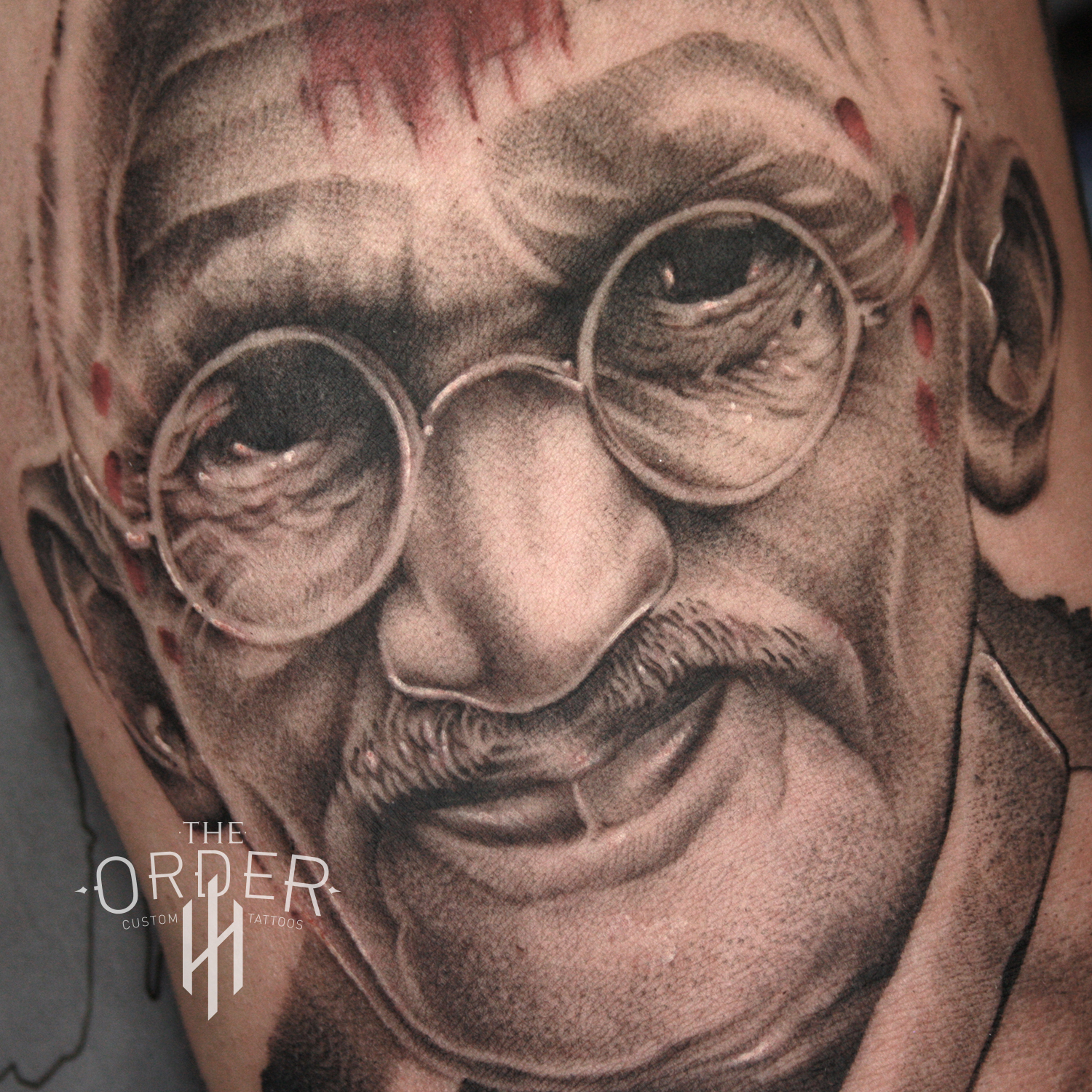 Gandhi Portrait Tattoo – The Order Custom Tattoos
