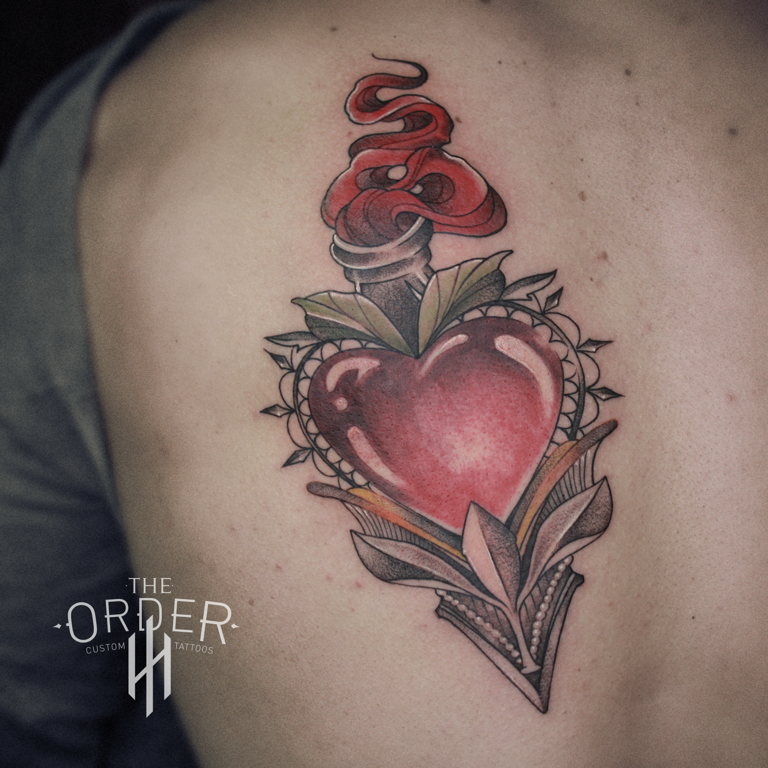 Neo Traditional Sacred Heart Tattoo - The Order Custom Tattoos - The Order  Custom Tattoos